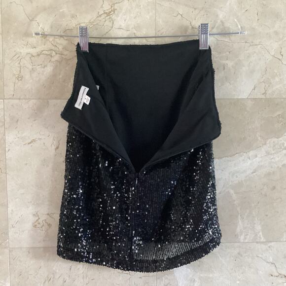Whimsigoth Sequin Mini Skirt – Black Size 3 (XS) Y2K Holiday Party Sexy Witch - Picture 8 of 10